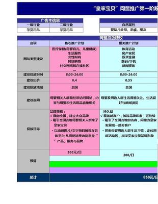 网络营销推广计划,网络营销推广计划表