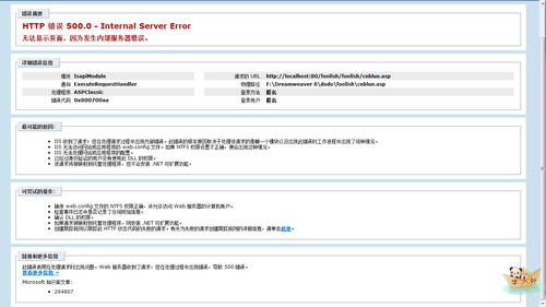 iis7内部服务器错误（iis应用程序中的服务器错误）